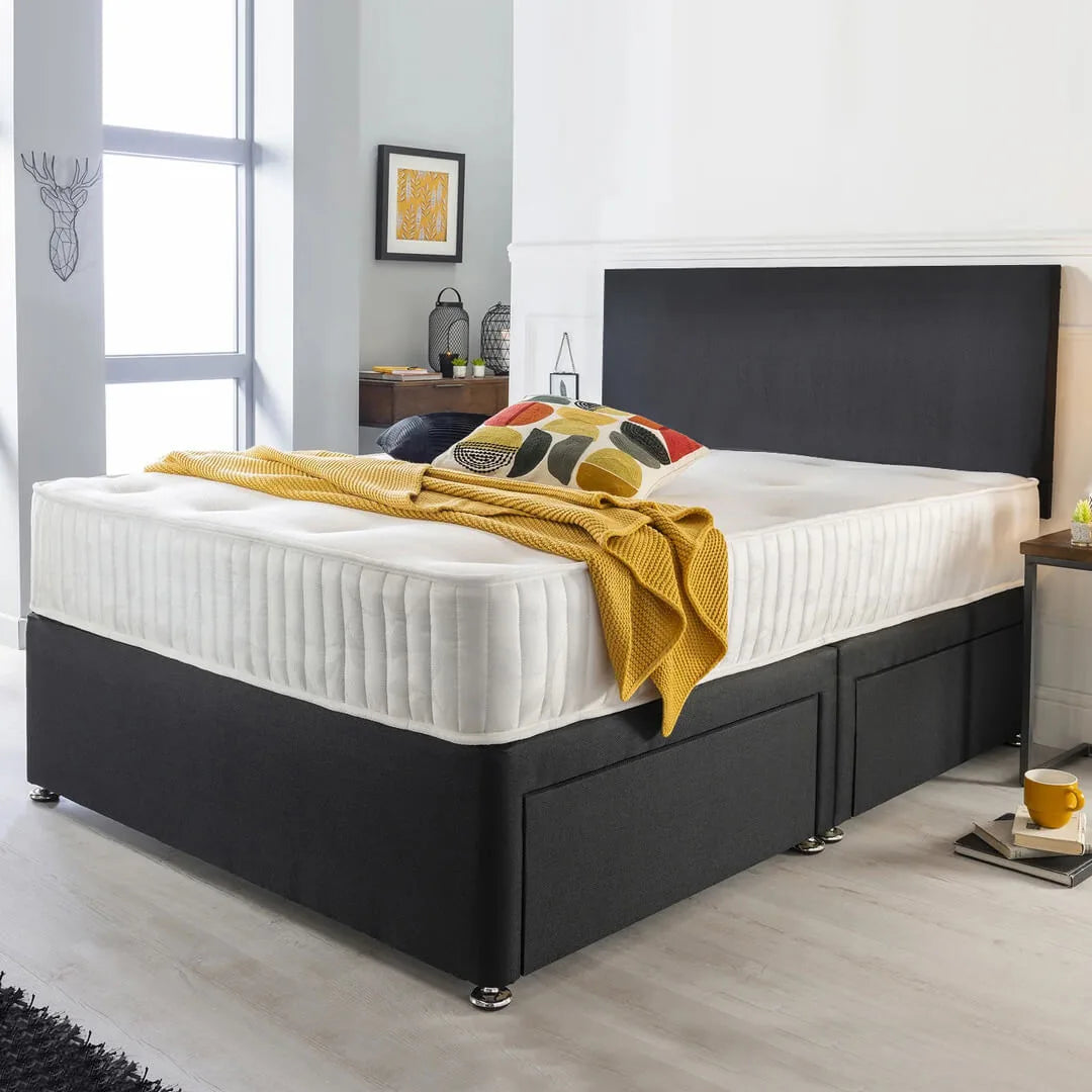 Super King Divan Bed with Optional Mattress & Storage Drawers