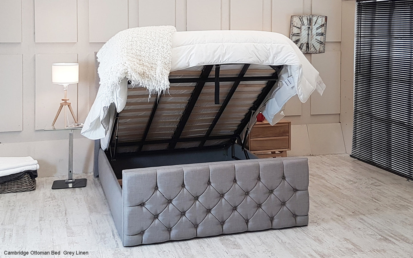 Florida Bed With Ottoman Gas Lift Storage & Mattress Included