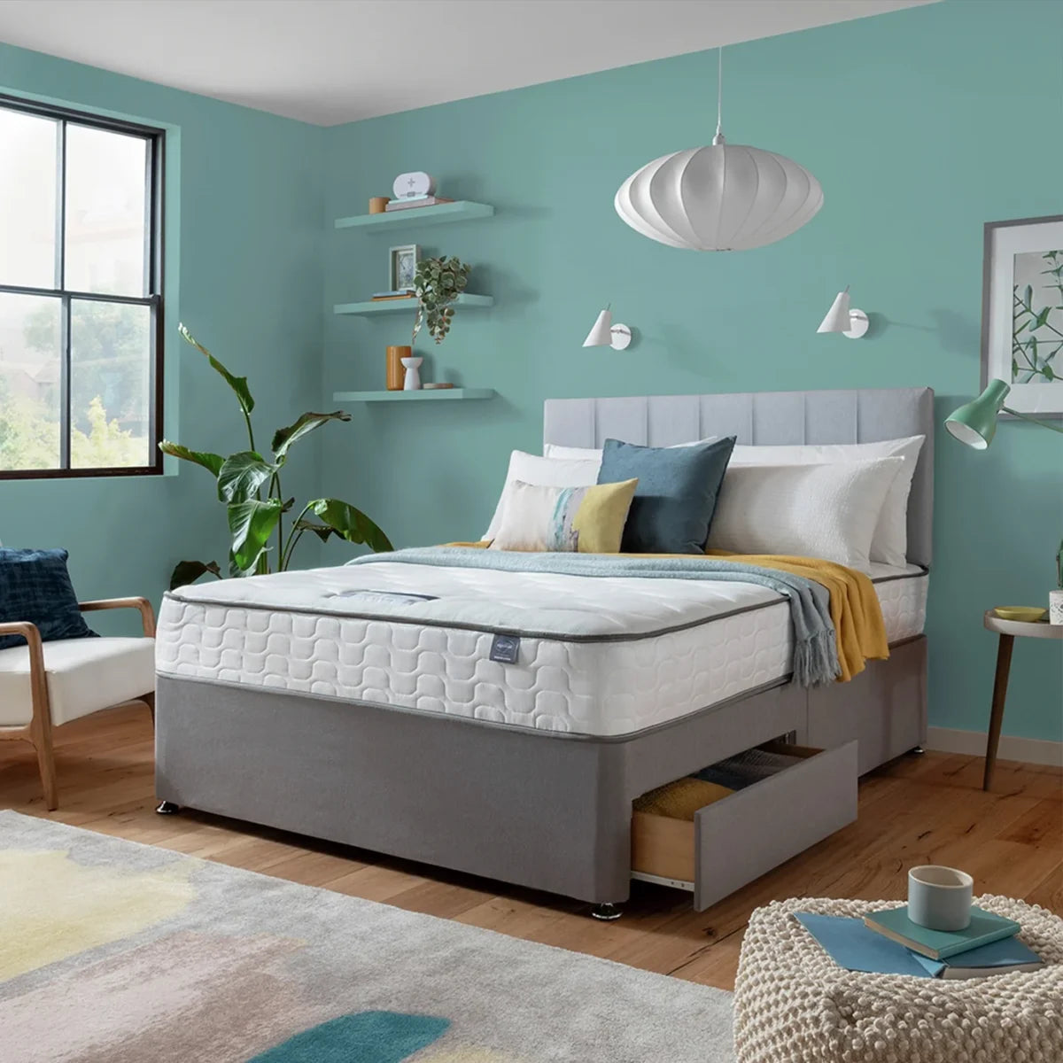 King Size Divan Bed with Optional Mattress & Storage Drawers