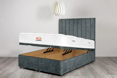 Elo Crushed Velvet Ottoman Storage Bed