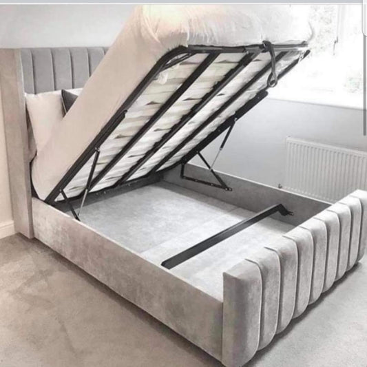 Panel Wing Bed With Ottoman Storage & Mattress Included