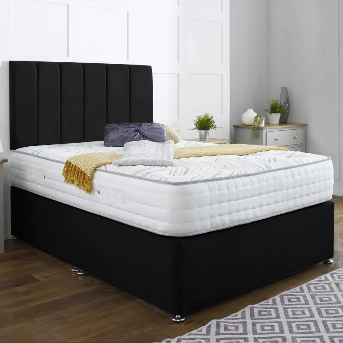Double Divan Bed With Optional Mattress & Storage Drawers