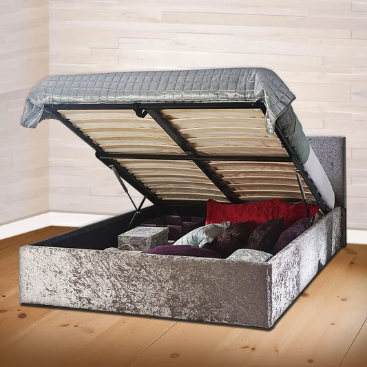 Elo Crushed Velvet Ottoman Storage Bed