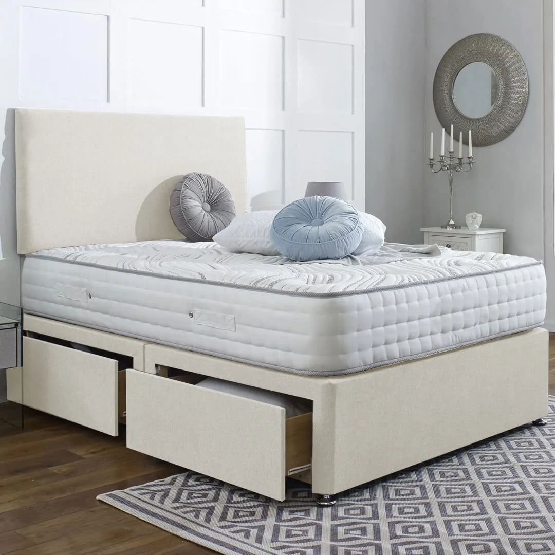 Double Divan Bed With Optional Mattress & Storage Drawers