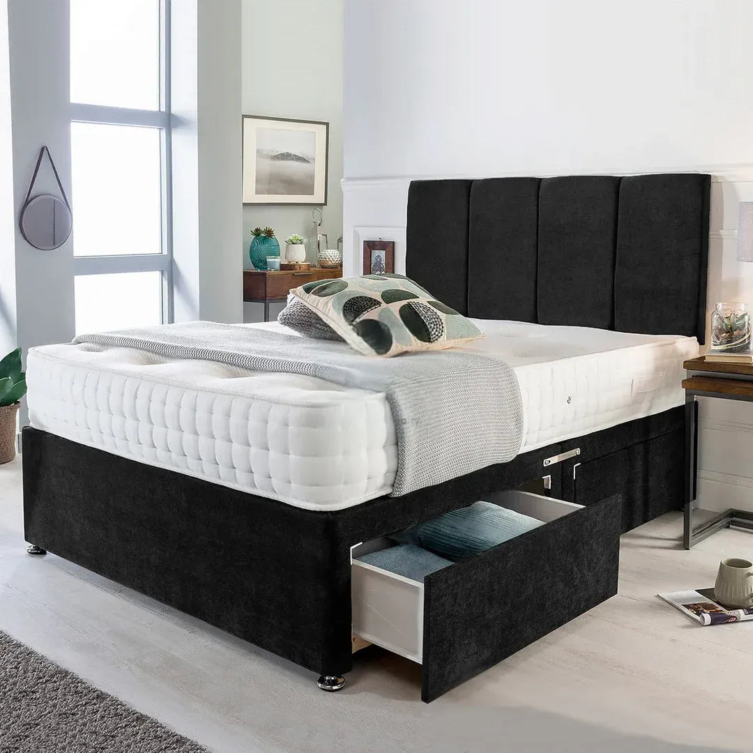 Double Divan Bed With Optional Mattress & Storage Drawers